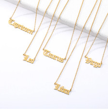 Astrological Zodiac Sign Gold Necklace