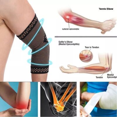 Copper Compression Elbow Sleeve Brace Wrap Support Arthritis Tendonitis Pain HOT