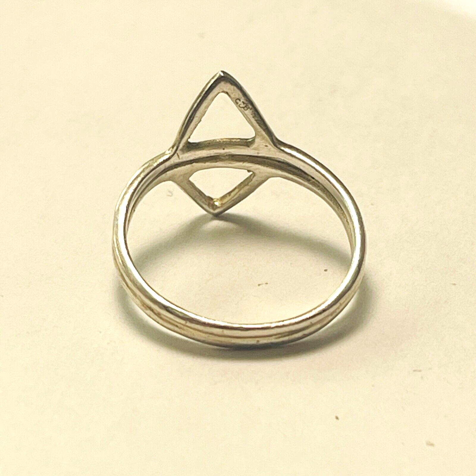Sterling Silver Ring Geometric Double Triangle Ma… - image 4