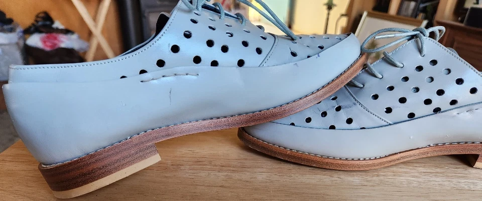 Zapatos Derby Jackie JS Lee JJS de Cuero para Mujer con Puntos Corte Láser, Talla 9-9.5 UE 40 Foto 3 de 4