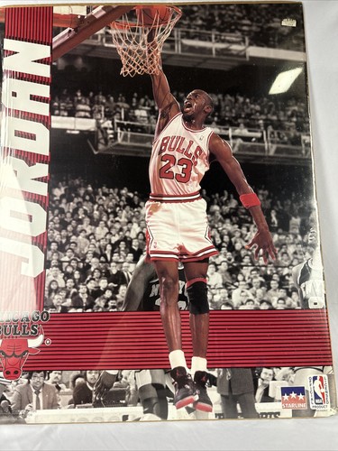 Vintage 1990- Michael Jordan - Chicago Bulls -Dunk Starline Framed Poster -Rare - 第 5/6 張圖片