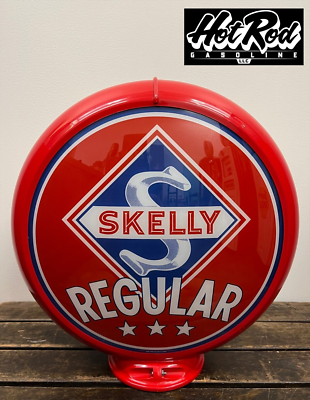 #ad #ad SKELLY GASOLINE Reproduction 13.5quot; Gas Pump Globe Red Body $175.00