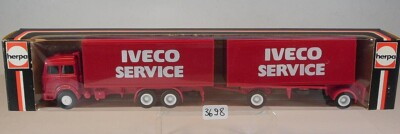 Herpa 1/87 Nr. 810420 Unic Hängerzug Koffer IVECO Service OVP #3698
