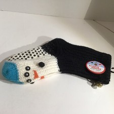 Christmas Knit Slipper Socks By Twos Co. Snowman 1 Pair NWT Size 9-13 Kozies