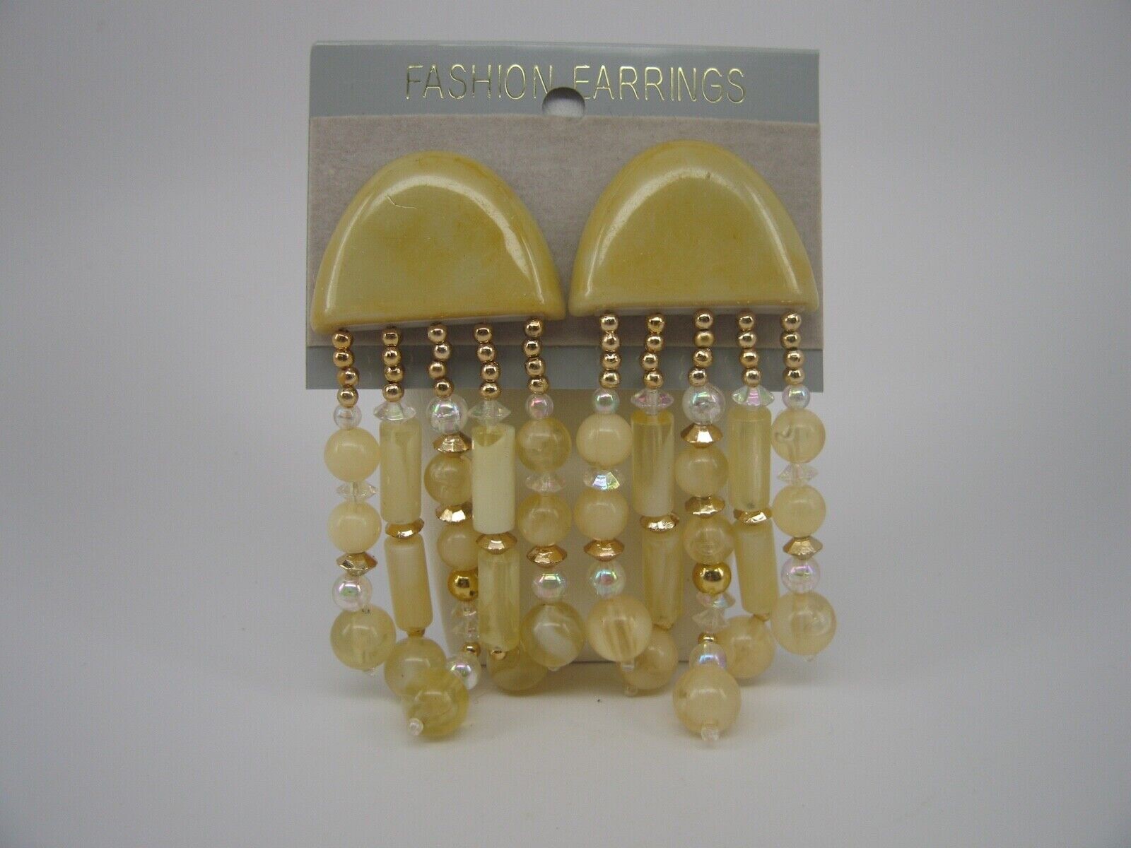 Lemon Yellow Dangle-Drop Rhinestone Earrings - image 1