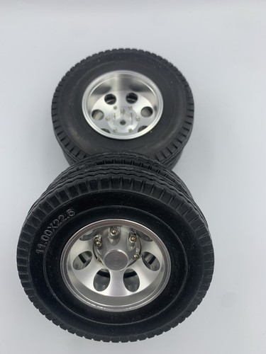 RC Trailer Tires 2PCS Wheels Wear Resistant Non Slip Climber Aluminum amiya 1/14 - Picture 12 of 17