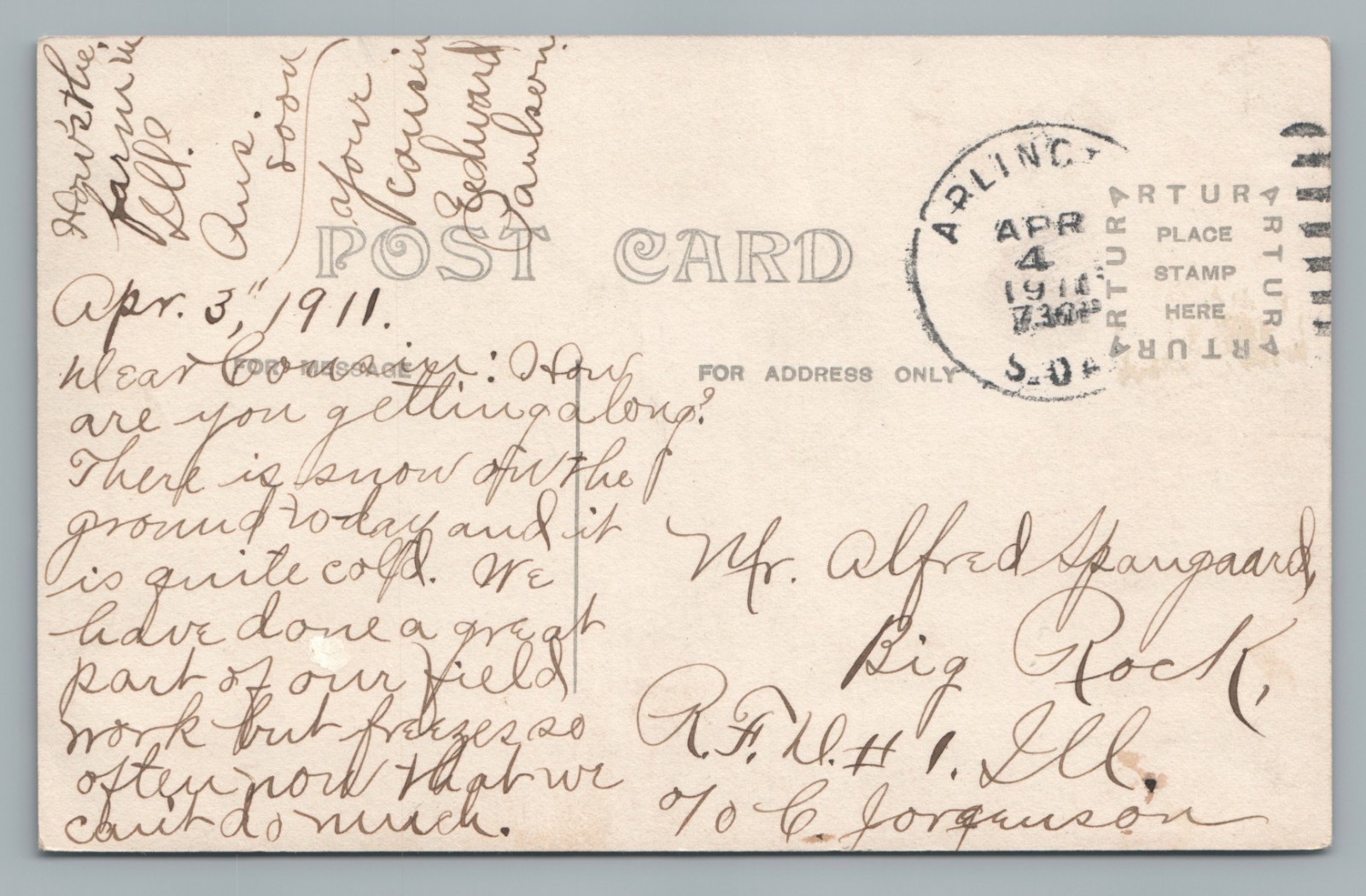 School House ARLINGTON South Dakota RPPC Rare Antique Photo Postcard