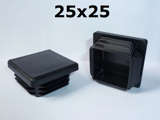 25x25 NOIR bouchon embout capuchon pour tube carré - Photo 1/1