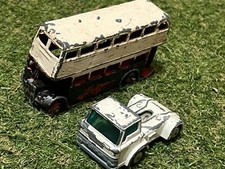 VINTAGE DINKY TOYS DOUBLE DECKER LONDON BUSS #290 & HUSKY MODELS FORD D SERIES 