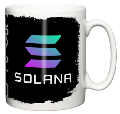 Solana SOL Cryptoasset Blockchain Protokoll Token, Tee Kaffee Keramik Becher Geschenk