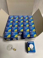 25 NEW Bulbrite Globe 40W Clear 1-1/2" Diameter Candelabra Base Lightbulb A10