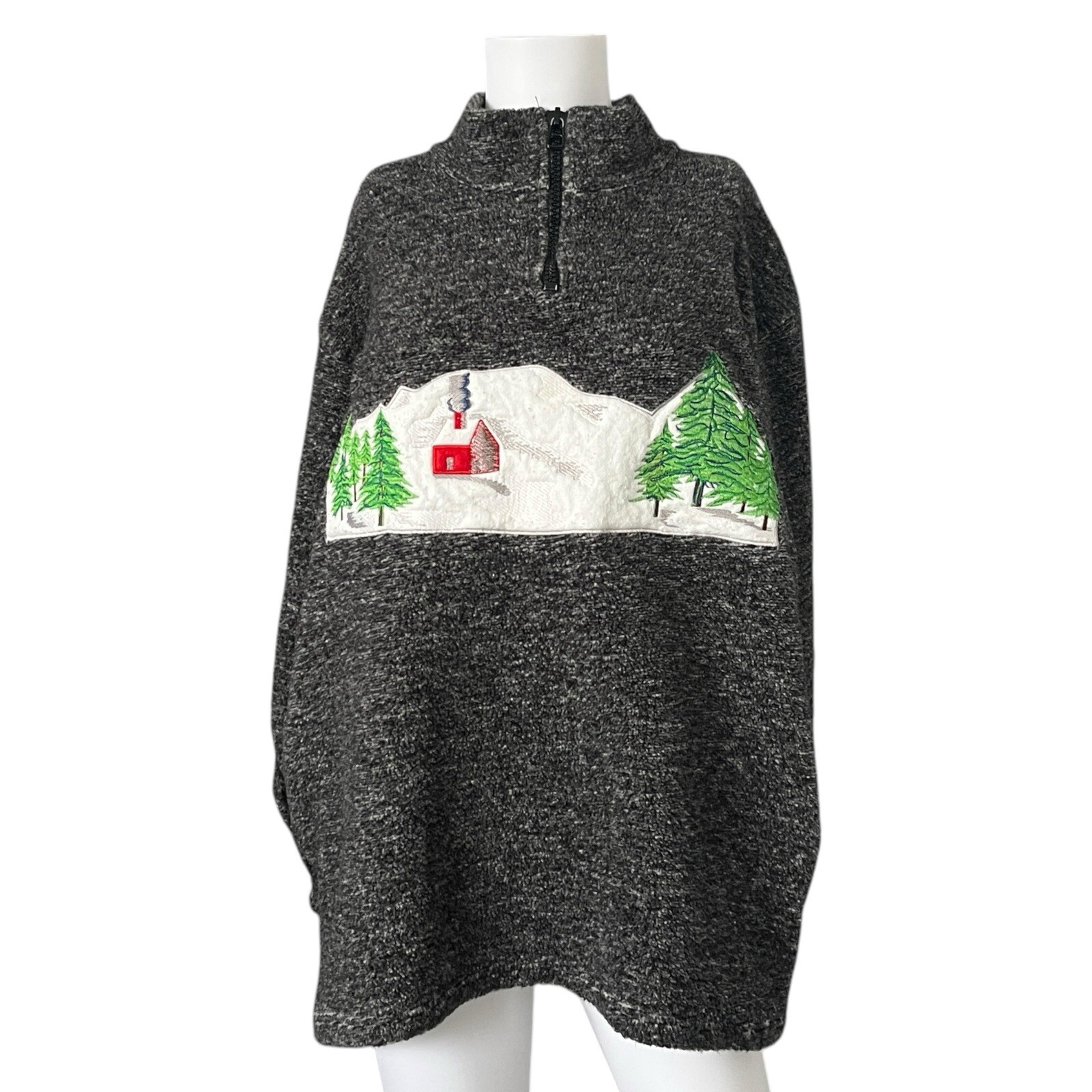 Vintage Active Elements Winter Scene Sweater Pull… - image 1