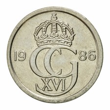 #432195 M&uuml;nze, Schweden, Carl XVI Gustaf, 10 &Ouml;re, 1986, SS, Copper-nickel, KM: