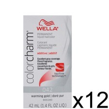 SALON WELLA COLOR CHARM DYE ADDITIVE TONER LIQUID 042 WARMING GOLD PACK OF 12