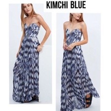 NWT NEW Kimchi Blue [Urban Outfitters] PROM Dress Blue 6 Wedding Strapless Dress