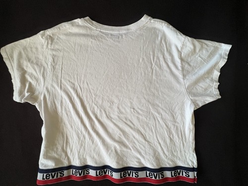 Levis Brand Retro Vintage EXTREMELY RARE w/ Logo Band Cropped Shirt Oversized - Picture 11 of 14