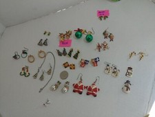 Lot of 20 Christmas Mod - VTG Mixed Dangle post Pierced Earrings 2 signed Avon