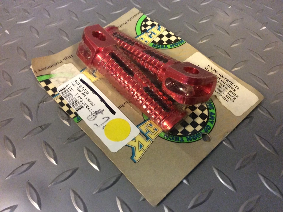 Красные подножки Kawasaki Suzuki GSX-R 600 750 TL1000 SV650 Pro-Tek Prolite PG-100 - Изображение 3 из 4