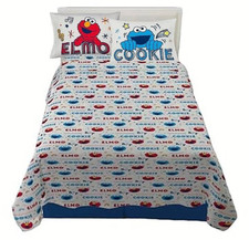 Sesame Street "Elmo Cookie Monster" Kids Microfiber Sheet Set-AB0DP3N24336