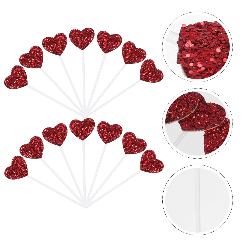 25 PCS Love Heart Toothpicks for Appetizers Cake Tray eBay