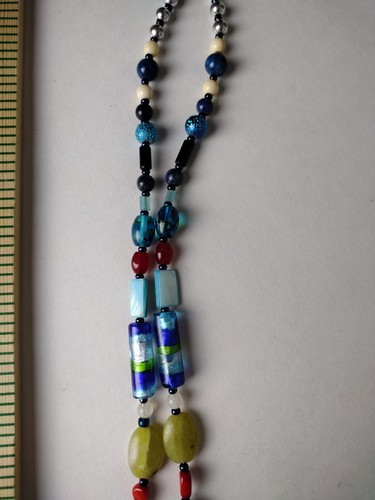 925 STERLING SILVER CLASP NECKLACE NATURAL SEA AGATE TURQUOISE BEADS GEMSTONE - Picture 9 of 11