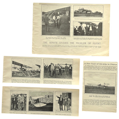 4 Harpers Weekly PRINT PHOTOS Aeroplane Wilbur and Orville Wright Senators