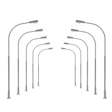 10pcs Model Trains OO Scale 1:76 Metal Lamp Street Lights Warm White LEDs Shade