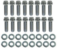 Bb Chevy Chrome 12pt Intake Manifold Bolt 16pc Kit 38-16 X 1 14 Bbc 9835