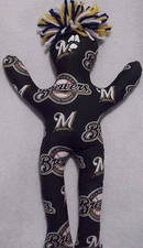 Handmade Milwaukee Brewers Baseball Themed Dammit Doll ~Unique Gift idea