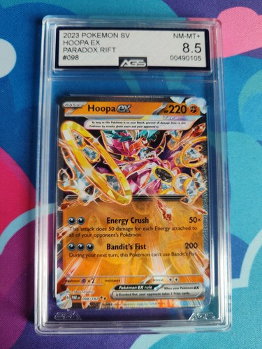 POKEMON TCG PARADOX RIFT - HOOPA EX 98/182 - NM-MT+ AGS 8.5