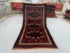 5x10 Antique Afghan Baluchi Rug Hand Knotted Wool Tribal Geometric Orienal Rug
