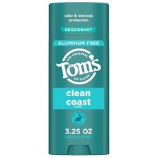Tom  s of Maine Clean Coast Aluminum Free Natural Deodorant For Women  Men 