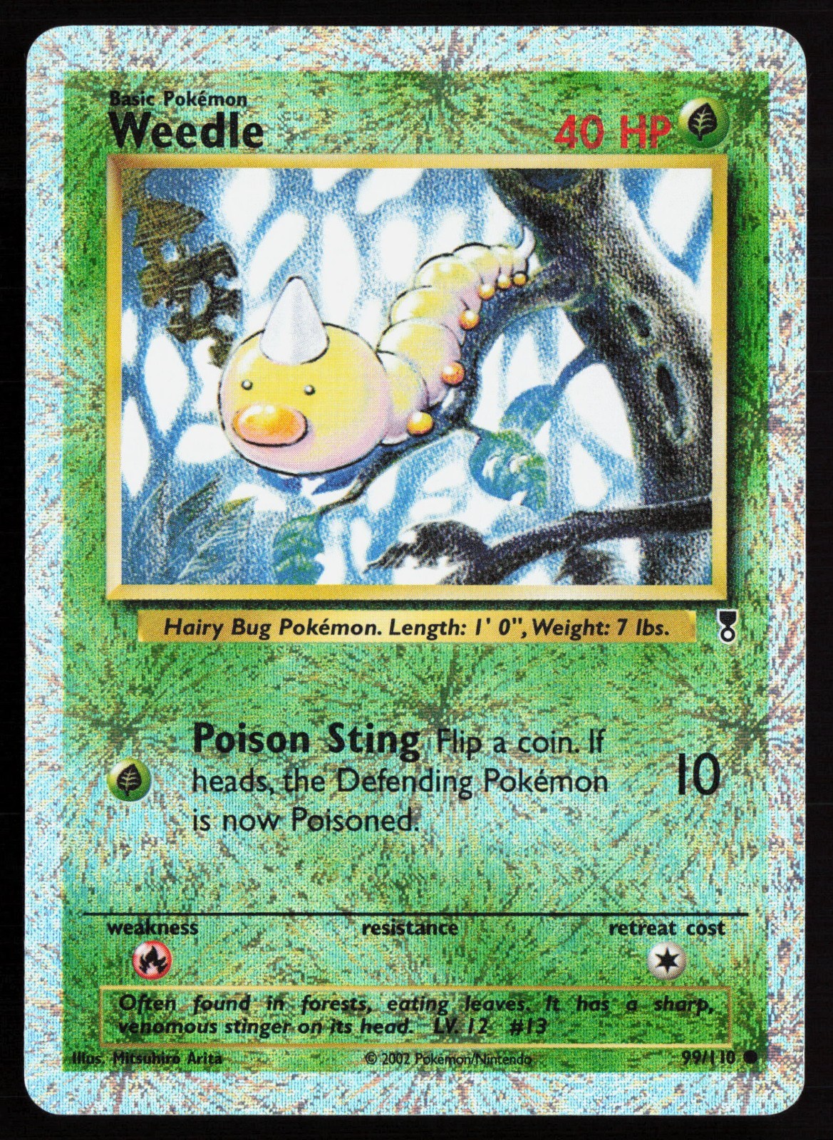 2002 Pokemon Legendary Collection Reverse Holo Foil /110 Weedle #99 NM