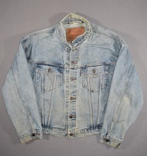 Vintage Levis Jacket Mens Large Denim Trucker Medium Wash 70598 90s Faded