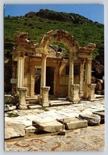 Temple of Hadrian Ephesus Turkey Postcard 1988 Postmark Ancient Roman Ruins
