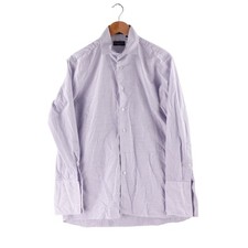 Christian Dior Monsieur Dress Shirt Blue White Stripe French Cuff 15.5 32 USA