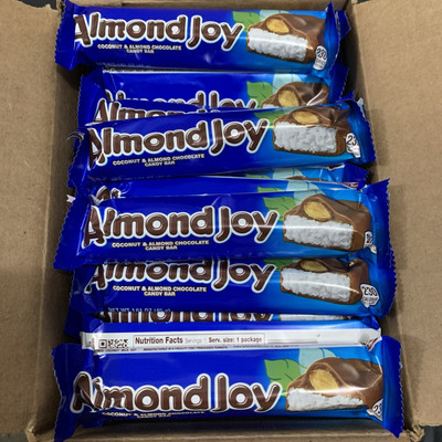 36 ALMOND JOY Coconut and Almond Chocolate Candy Bars 1.61oz Full Size.