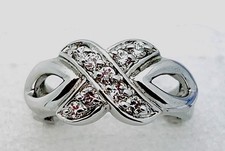 Sterling Silver 925 4.8 Gram Prong Set 9 CZ X Ring Size 6