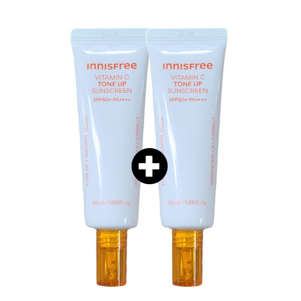 INNISFREE Vitamin C Tone Up Sunscreen 50ml+50ml SPF50 PA++++ Brightening UV Care