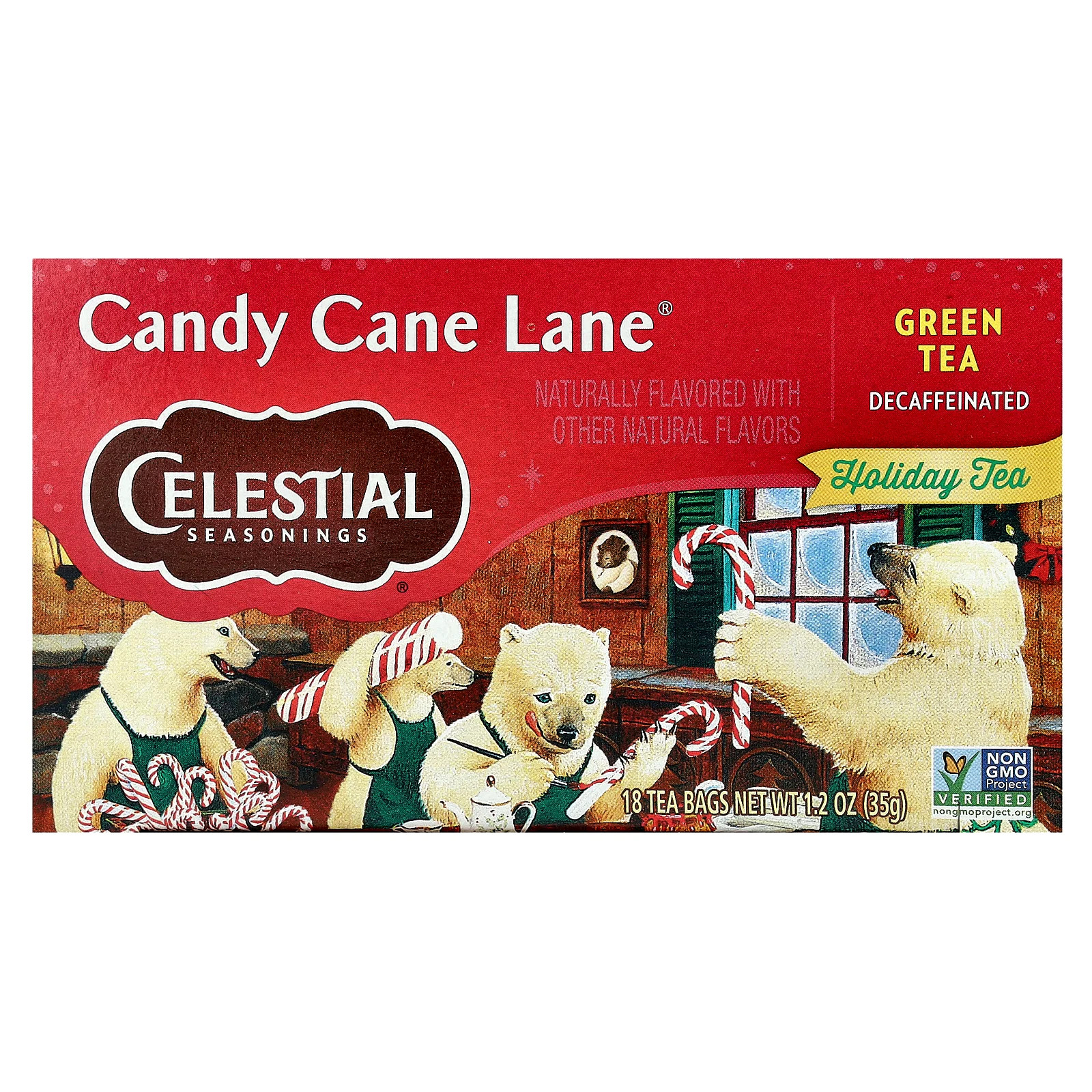 , Candy Cane Lane&reg;, Decaf, 18 Tea Bags, 1.2 Oz (35 G)