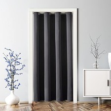 Blackout Door Curtains for Doorway Privacy, 34"W x 80"L Pack of 1 Dark Grey