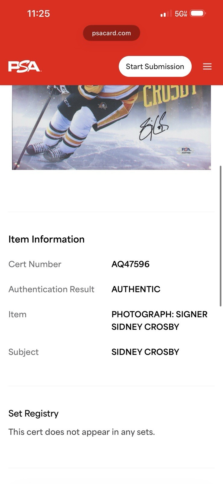 Sidney Crosby Pittsburgh Penguins Autographed 11x14 w/ PSA COA view 5