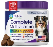 Dog Multivitamin Chewable - 22 in 1 Dog Vitamins and Supplements with Green L...