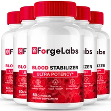 (5 Pack) ForgeLabs Blood Stabilizer, Forge Labs Advanced Blood Support Capsules