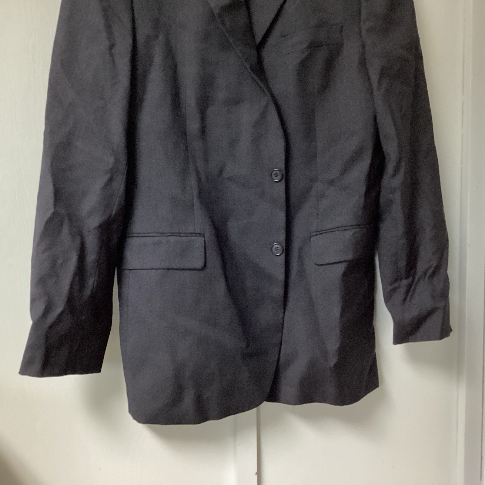 Brooks Brothers 346 Blazer Mens Size 44L Wool Two Button Buttons Black Lined thumbnail 13