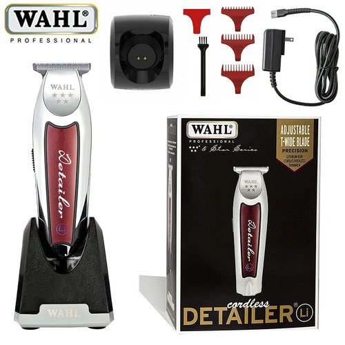 Wahl Cordless Detailer Li Trimmer Professional Hair Beard Clipper 08171 Red Base