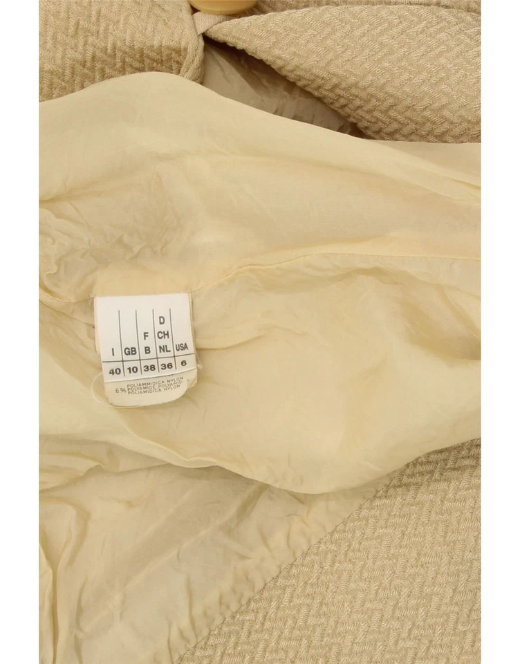 MAX MARA Womens Pianoforte 3 Button Blazer Jacket UK 10 Small Beige AR03 - Image 4 of 4