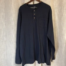 Duluth Trading Co Men’s Blue XL Relaxed Fit Henley Long tail Casual Hiking