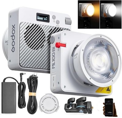 GODOX ML100Bi Portable LED Video Light with MLCS30 softbox for Filming/Live Stre
