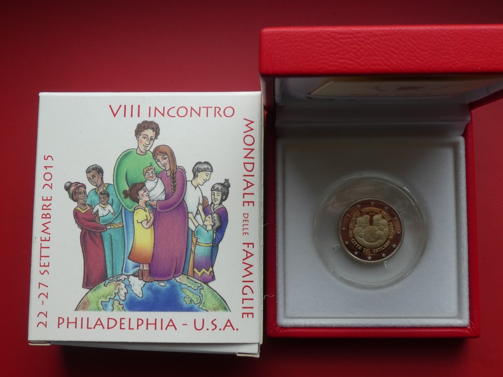 Vatican , 2 Euro 2015 PP , Rencontre Mondiale des Familles Philadelphie , ori...